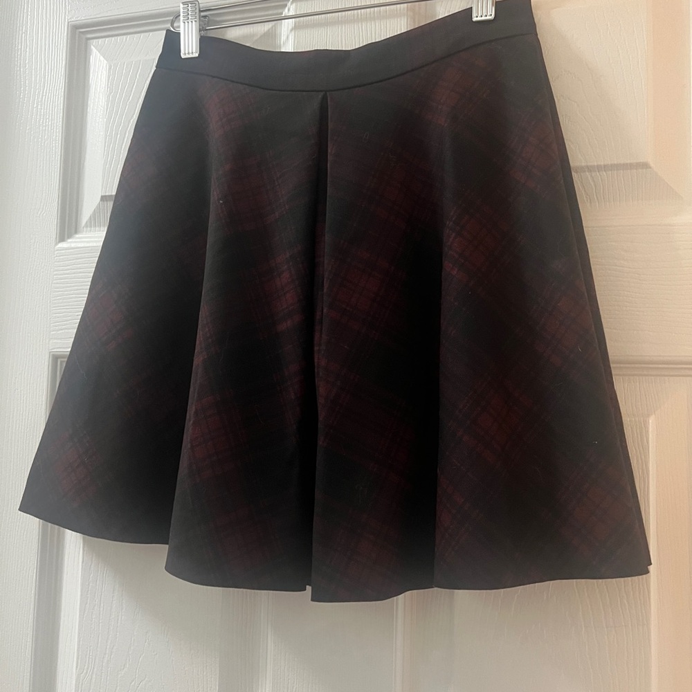 Gianni Bini Black and Red Plaid Mini Skirt